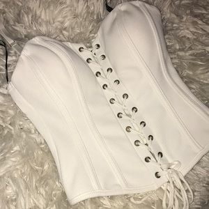 white corset top